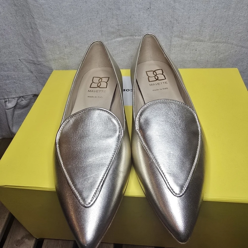 Elegant Mavette  Silver Loafers for Women